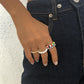 R679 Ethnic Temperament Ring Colorful Beaded Geometric Ring Retro Simple Exaggerated Pop Jewelry