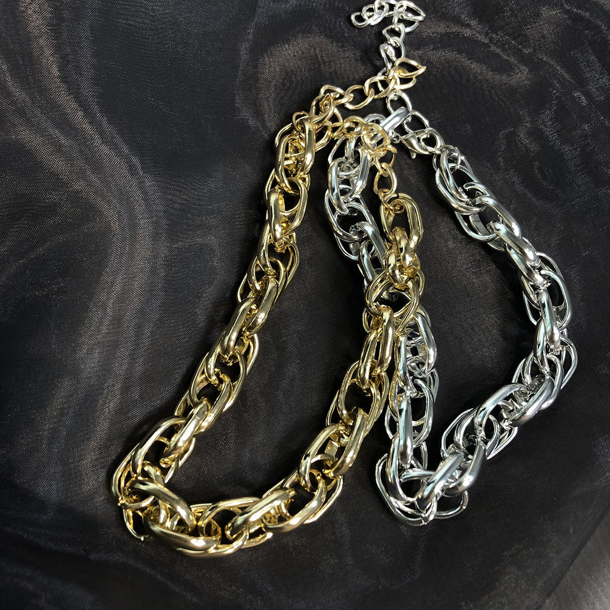 Jewelry personality hip-hop punk thick chain multi-ring trend necklace creative twist chain necklace female