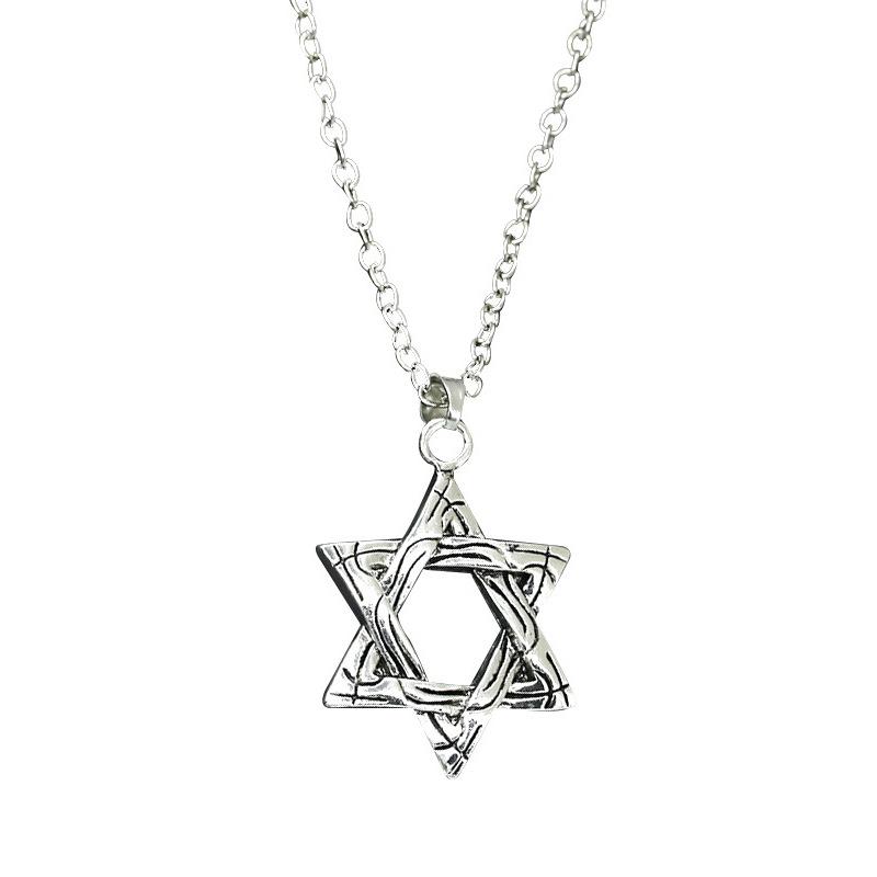 Star same style hexagram necklace personalized men's titanium steel pendant necklace fashion jewelry