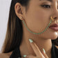 Jewelry unilateral metal hollow earrings national color imitation crystal tassel nose clip earrings women