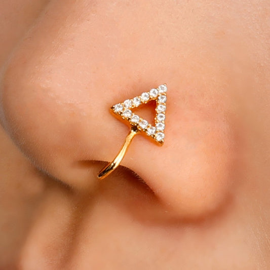 U-shaped nose clip zircon geometric opening nose ring fake nose nail free piercing puncture jewelry