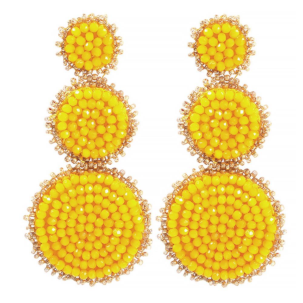 E7118 Earrings Popular Street Shots Fashion Earrings Ethnic Creative Handmade Beads Geometric Earrings