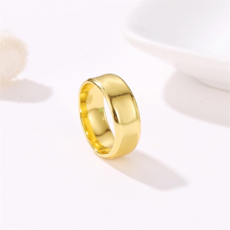 Simple ring classic couple pair ring tail ring wide version glossy male and female hand jewelry