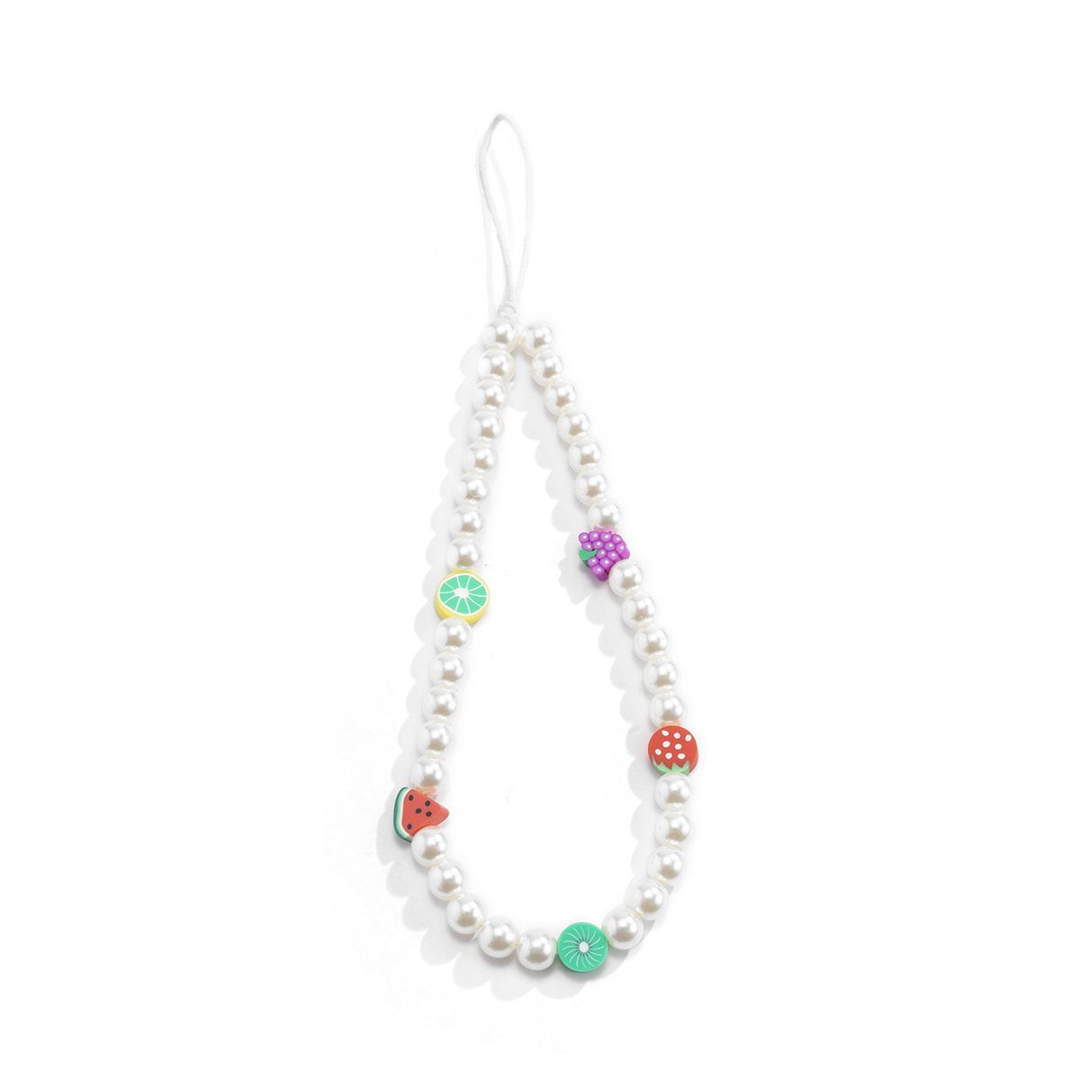 Jewelry Bohemian holiday imitation pearl fruit mobile phone chain sweet and cool temperament soft pottery accessories