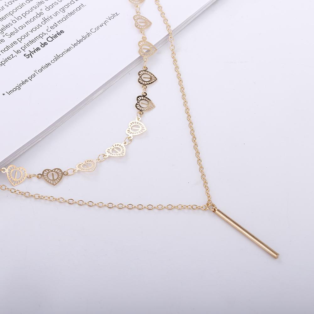 Women's Peach Heart Necklace Fashion Popular Handmade Chain Rod Pendant Designer Design