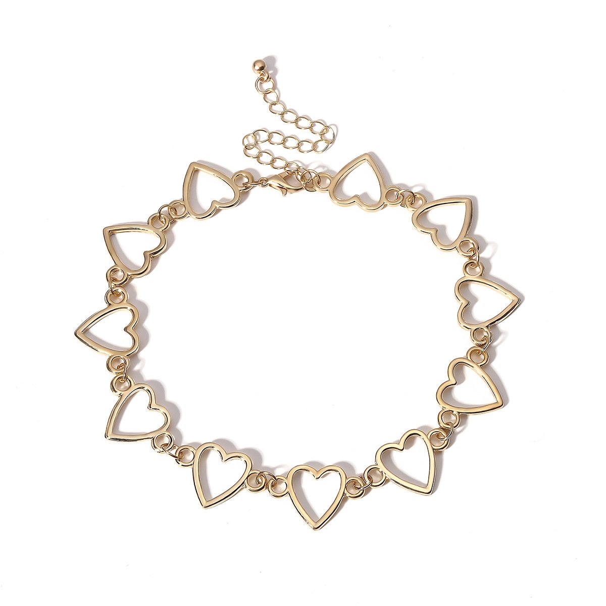 Jewelry Love Necklace Geometric Necklace Women Simple Heart Shaped Hollow Chain Love Necklace Women