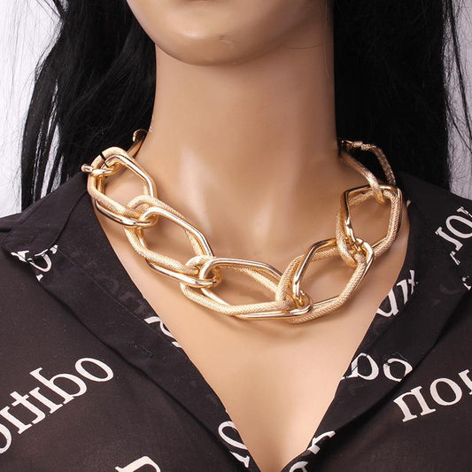 Jewelry Exaggerated Thick Irregular Shape Chain Necklace Female Hip Hop Trend Short Sweater Chain