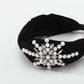 F4632 wide-brimmed solid color cross fashion headband pearl flower rhinestone temperament net red blogger light luxury headband female