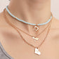 Jewelry bohemian sky blue crystal beads love dragonfly pendant necklace female niche design sense