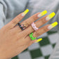Ornament simple and cute macaron color animal tail ring ring female cold acrylic ring