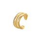 Fashion and simple stainless steel opening shell pattern adjustable ring niche light luxury design ladies ring