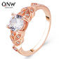 Temperament Diamond Feather Ring Leaf Zircon Ring Ladies Bridal Jewelry