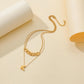 Ins niche simple titanium steel real gold butterfly pendant fashion chain collarbone necklace double layer necklace