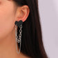 Ins black love earrings cold net red fashion heart-shaped chain earrings long tassel earrings tide