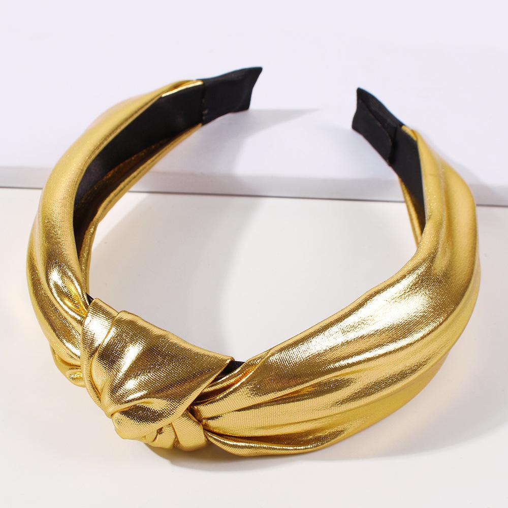 F253 Glossy Sequin Fashion Headband Explosive Style Hair Accessories Wide Knotted Sweet Headband