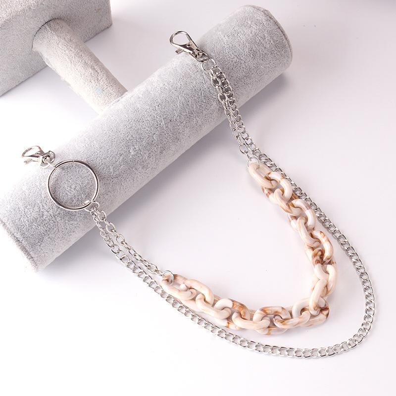 Fashionable Acrylic Double Layer Chain Accessories Hip Hop Punk Jeans Decoration Men and Women Waist Chain Metal Pants Chain