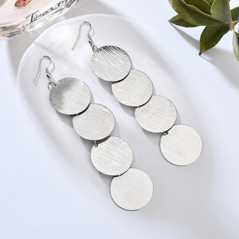 Earrings Exaggerated Geometric Round Metal Earrings