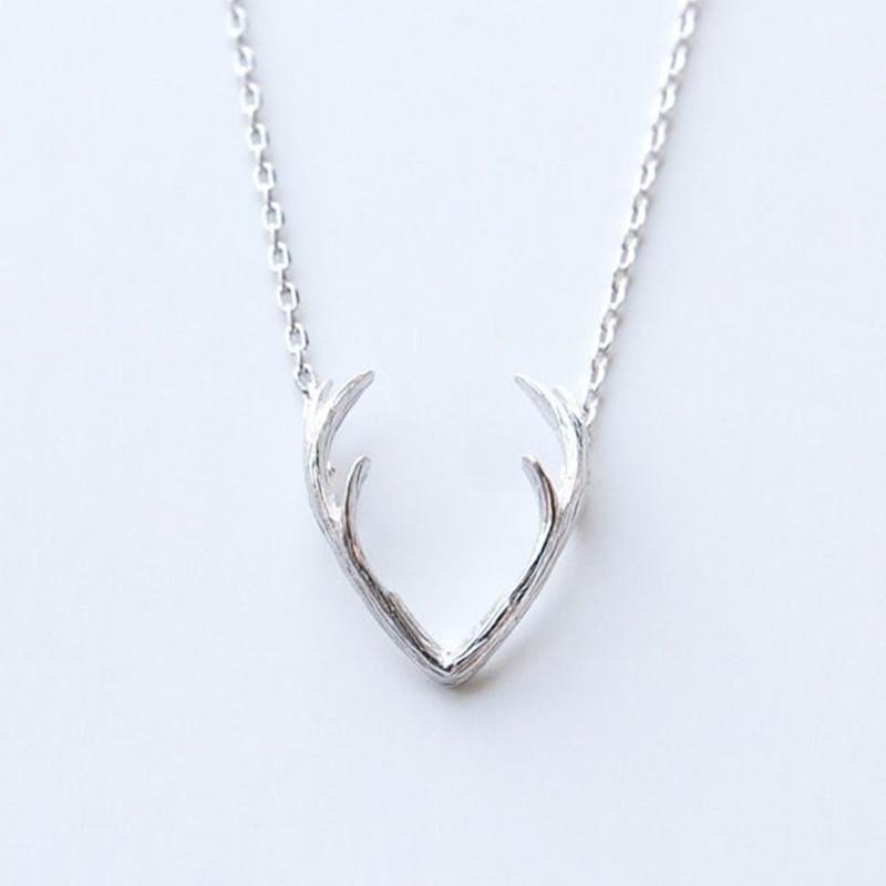 Simple popular jewelry explosive elk horn alloy necklace short clavicle chain