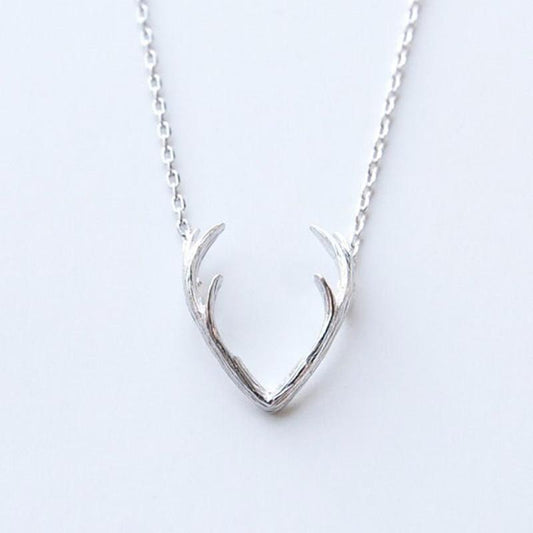 Simple popular jewelry explosive elk horn alloy necklace short clavicle chain