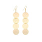 Long Metal Frosted Disc Earrings Fashion High Cool Ladies Earrings