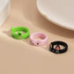 Ornament simple and cute macaron color animal tail ring ring female cold acrylic ring