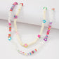 N9149 Bohemia Pearl Necklace Geometric Soft Pottery Star Necklace Fashion Temperament Double Layer Necklace
