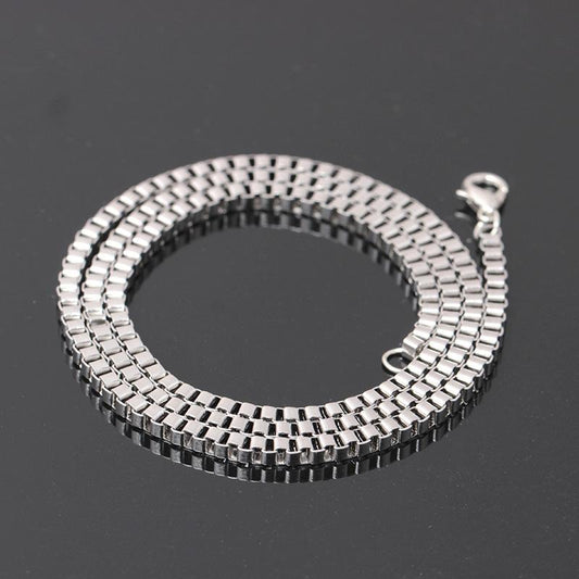 eaby fashion stainless steel box chain necklace hipster simple fashion titanium steel necklace jewelry