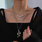 Fashion Alloy Snake Necklace Retro Ethnic English Alphabet Necklace Clavicle Chain Accessories