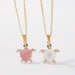 N9816 Geometric Necklace Female Cute Funny Small Turtle Micro-inlaid Pendant Necklace Design Creative Necklace