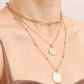 Jewelry trend multi-layer ins coin pendant necklace female niche design sense light luxury necklace