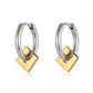 Fashion Men's Trend Personality Stainless Steel Geometric Square Earrings Stud Earrings Versatile Titanium Steel Earrings