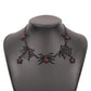 N935 Exaggerated Earrings Necklace Set Dark Halloween Spider Web Diamond Earrings Necklace