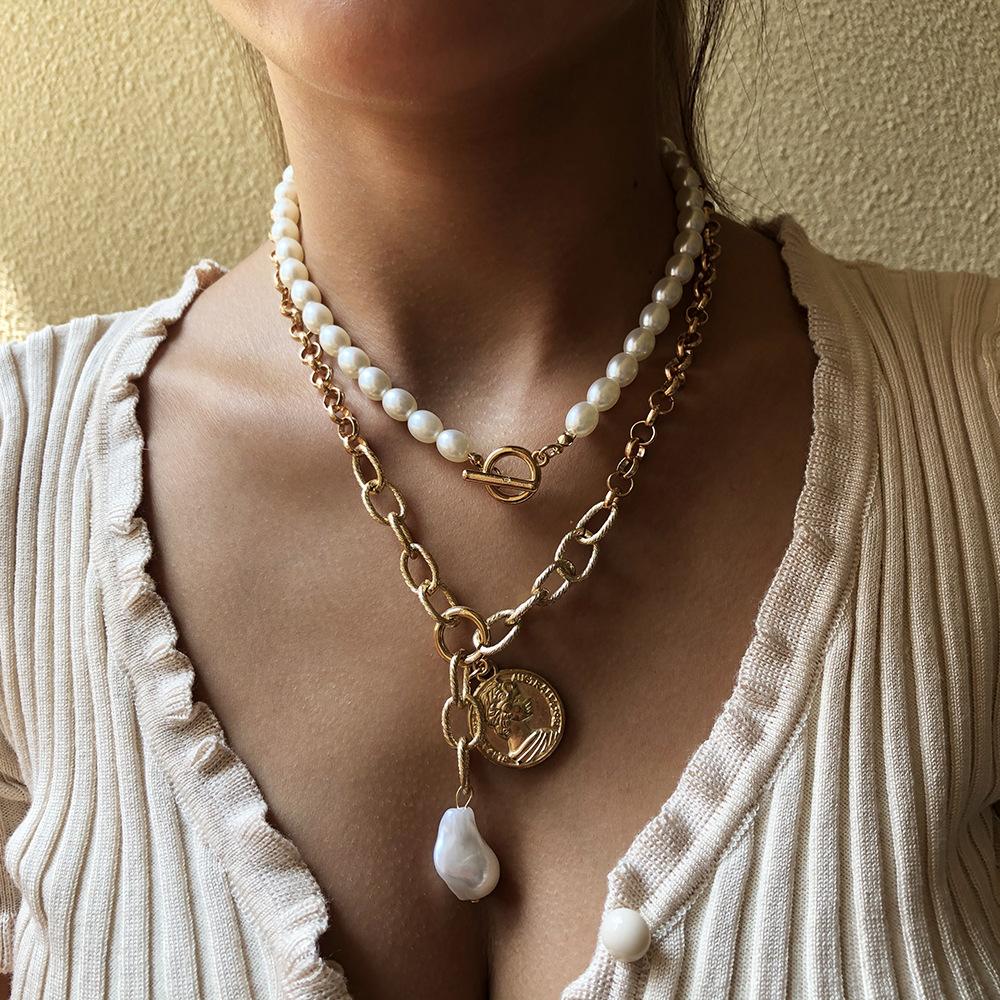 N7626 Popular Necklace Female Fashion Versatile Alloy Necklace Creative Bohemia Coin Pendant