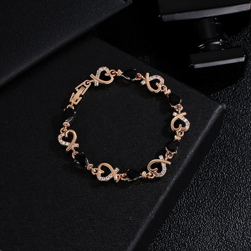 Love hand jewelry hollow air flower diamond lady bracelet heart-shaped bracelet Valentine's Day gift