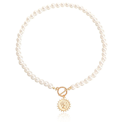 Jewelry ins imitation pearl necklace Queen Elizabeth pendant necklace female niche design sense
