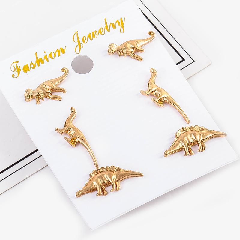 Spring Small Animal Dinosaur Set Personality Earrings Couple Earrings Earrings Studs