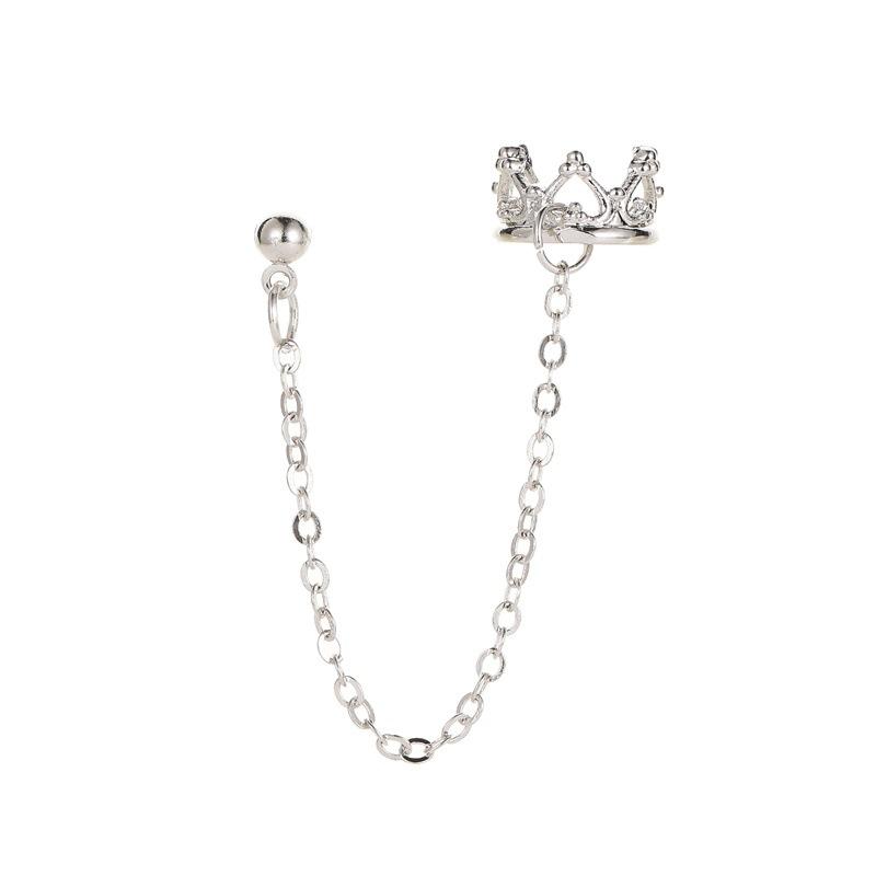 Long non-pierced earrings crown U-shaped ear clip hollow love retro earrings non-mainstream earrings