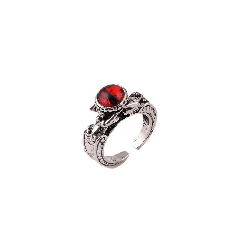 Fashion ring personality male and female models inlaid skull three-dimensional multi-color magic eye personality ring