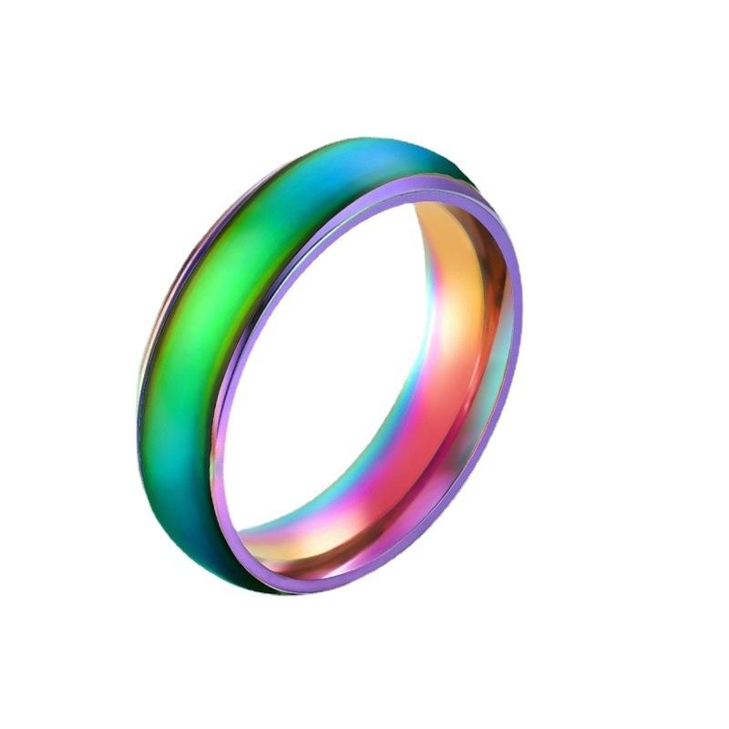 Explosive Style Temperature Sensitive Color Changing Stainless Steel Ring Couple Ring Jewelry Love Fashion Jewelry