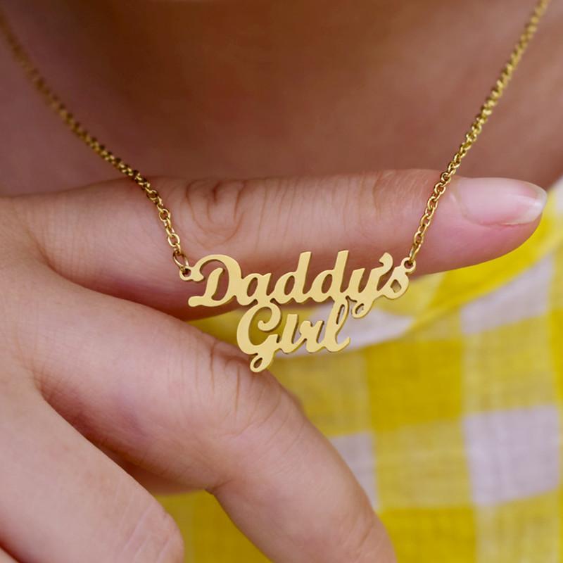 Daddy'sGirl Necklace Parents Daughter Family Members Clavicle Chain Father's Day Gift