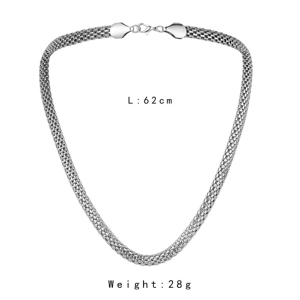 Punk trend personality domineering all-match men's simple metal round mesh chain necklace neck chain