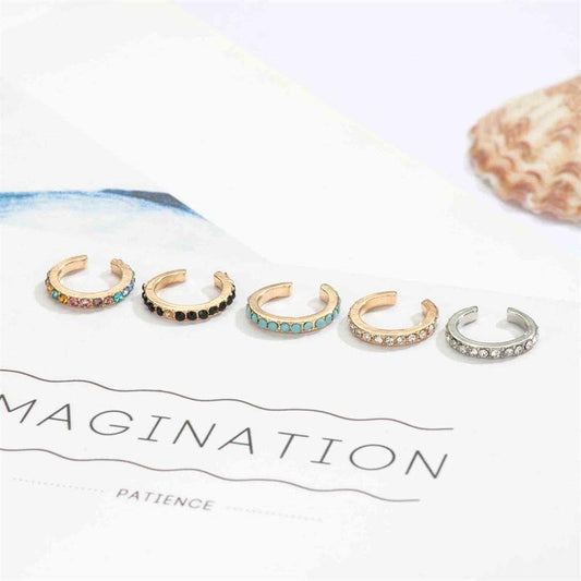 Earrings Simple diamond-studded earbone clip without pierced cold U-shaped ear clip design sense earrings