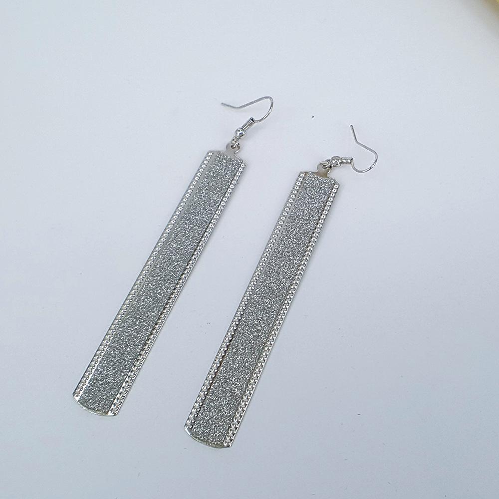 Vintage Long Bar Earrings Trimmed Frosted Earrings Metal Punk Earrings Jewelry