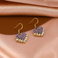 Fashion sweet color diamond love earrings ins temperament all-match peach heart earrings French design earrings