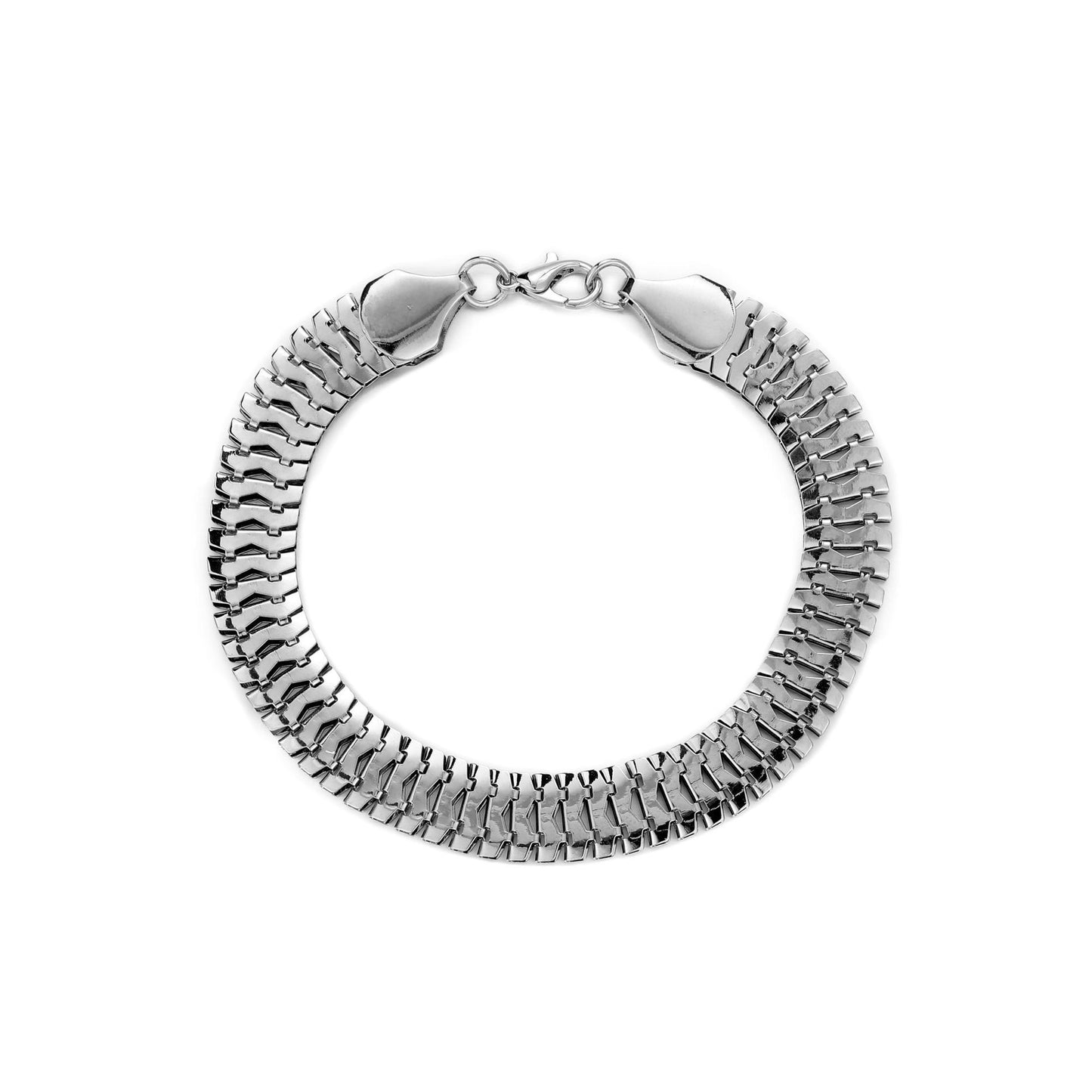 ins trend flat snake silver men's bracelet metal unique fashion retro personality all-match chain