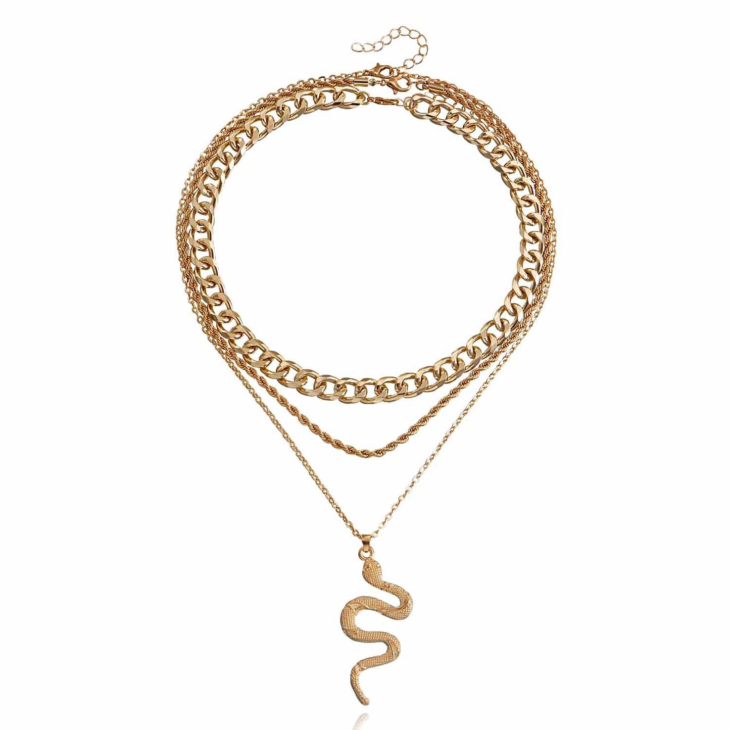 Jewelry ins popular snake-shaped element necklace female minority design sense ancient snake pendant necklace necklace