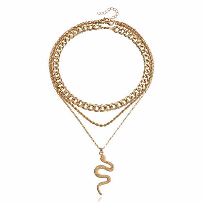 Jewelry ins popular snake-shaped element necklace female minority design sense ancient snake pendant necklace necklace