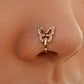 Fashion personality U-shaped fake nose ring diamond butterfly nose nail no hole nose clip piercing jewelry