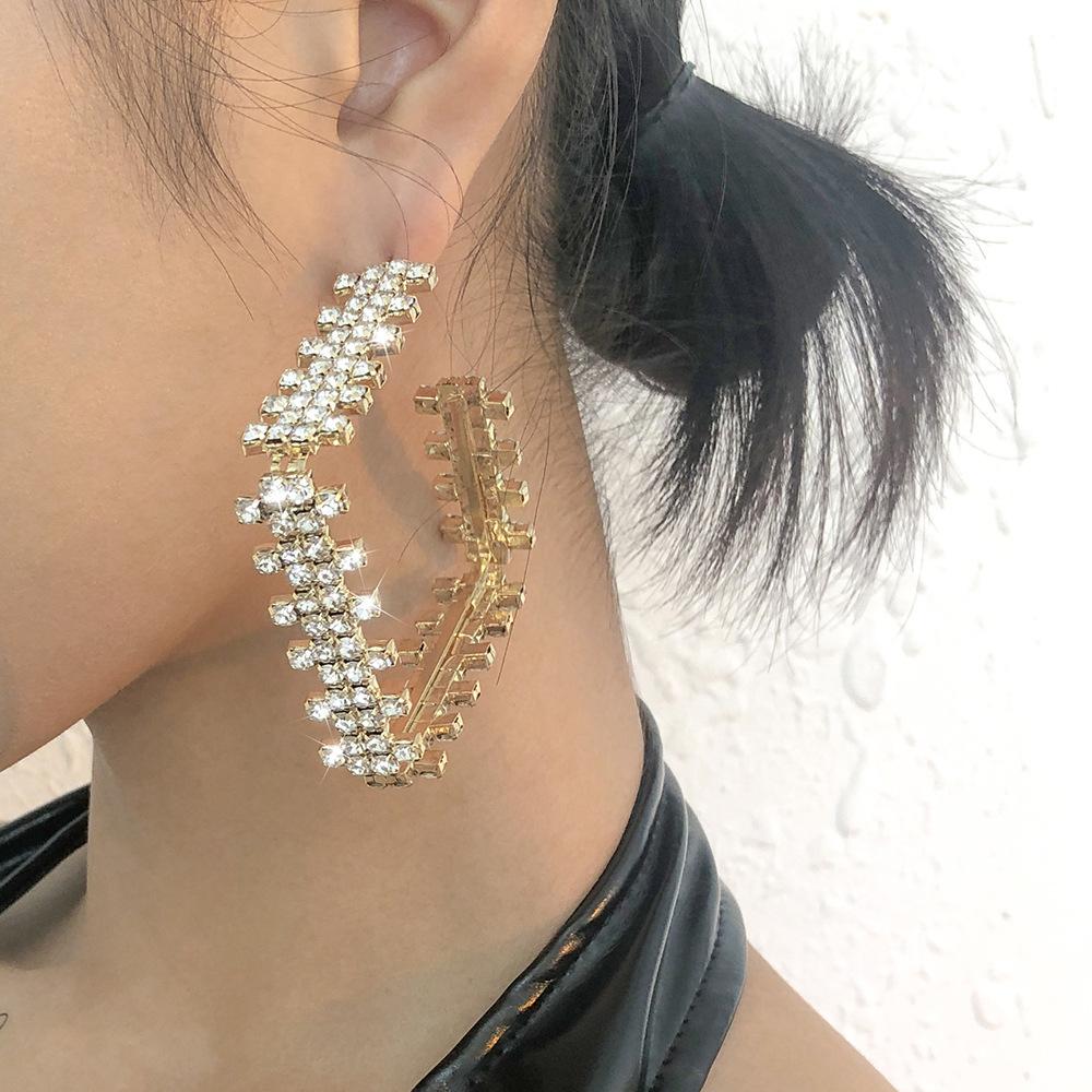 E9841 Internet celebrity earrings female creative exaggerated geometric square earrings niche design sense earrings