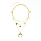 Fashion Jewelry Fashion Horn Circle Pendant Multilayer Bead Necklace For Women